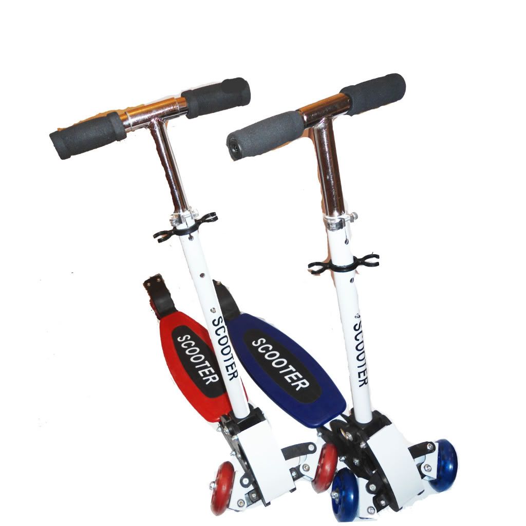 NEW MINI 4 WHEEL SCOOTER TBAR PUSH TOY SCOOTER KIDS TOY BLUE RED MINI