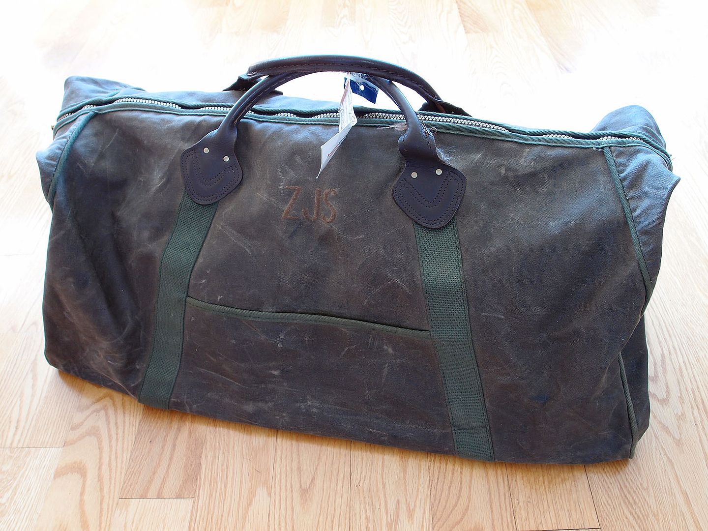 Vintage Ll Bean Waxed Canvas Duffle Bag Xl Big Shoulder Strap Backpack Tote Ebay 8239