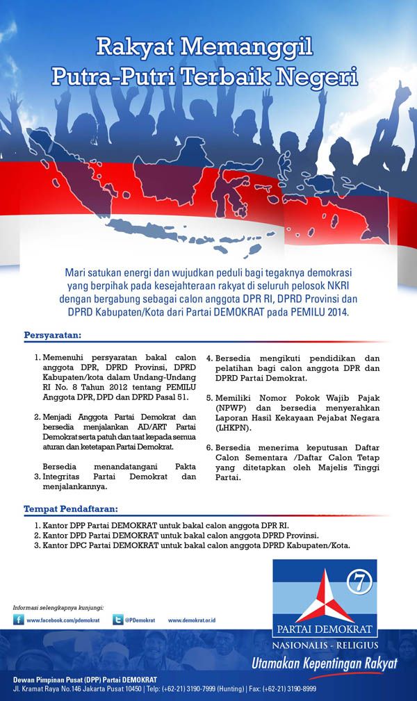 Info Pendaftaran Caleg Partai Demokrat Info Pendaftaran Caleg Partai Demokrat