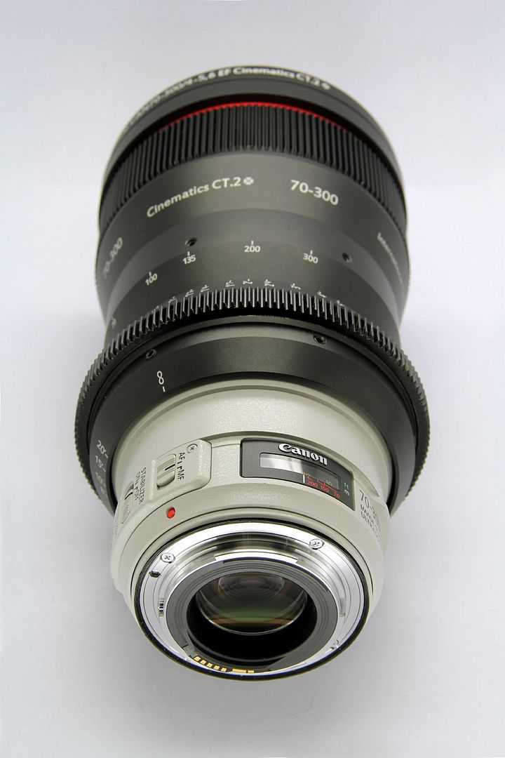 Customized Canon EF 70300mm f/45.6L IS USM Cine lens for EOS DSLR